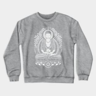 Gautama Buddha White Halftone Crewneck Sweatshirt